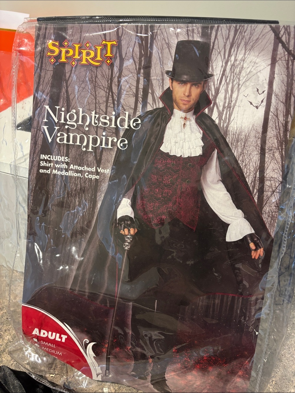 Spirit Nightside Vampire Costume - Black & Burgundy